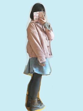 「Jocomomola（ホコモモラ）のアイテム（その他アウター）」を使った、なかさん（レディース・154cm）の冬コーディネート