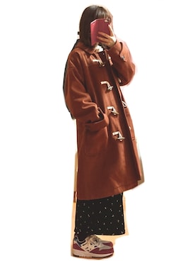 「ehka sopo（エヘカソポ）のアイテム（ダッフルコート）」を使った、なかさん（レディース・153cm）の冬コーディネート