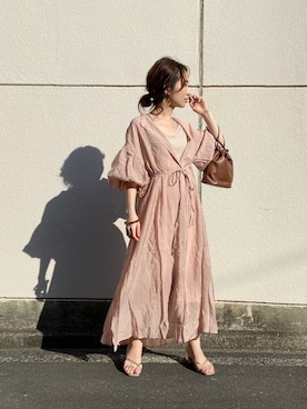 「Chico（チコ）のアイテム（シャツワンピース）」を使った、AYAKA YAMADAさん（レディース・150cm）の春コーディネート