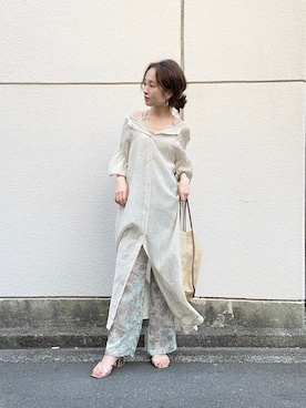「アイテム（シャツワンピース）」を使った、AYAKA YAMADAさん（レディース・150cm・20代）の夏コーディネート
