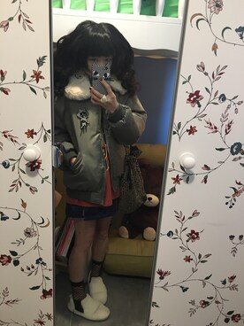 「MONKI（モンキ）のアイテム（イヤリング）」を使った、Y🐻N🎸さん（レディース・153cm）の冬コーディネート