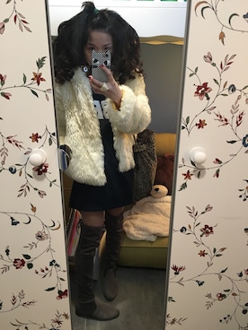 「MONKI（モンキ）のアイテム（イヤリング）」を使った、Y🐻N🎸さん（レディース・153cm）の冬コーディネート