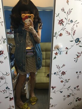 「アイテム（ボディバッグ/ウエストポーチ、シルバー系）」を使った、Y🐻N🎸さん（レディース・153cm）の夏コーディネート