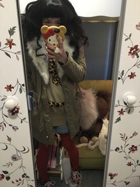 「H&M（エイチ・アンド・エム）のアイテム（ダッフルコート）」を使った、Y🐻N🎸さん（レディース・153cm）の冬コーディネート