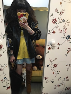 「STYLENANDA（スタイルナンダ）のアイテム（ムートンコート）」を使った、Y🐻N🎸さん（レディース・153cm）の春コーディネート
