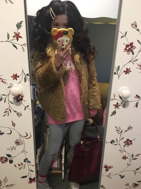 「STYLENANDA（スタイルナンダ）のアイテム（カーディガン/ボレロ）」を使った、Y🐻N🎸さん（レディース・153cm）の冬コーディネート