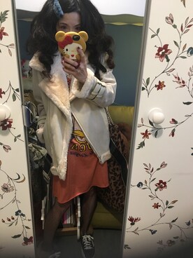 「no brand（ノーブランド）のアイテム（ムートンコート）」を使った、Y🐻N🎸さん（レディース・153cm）の冬コーディネート