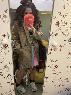 「MICKEY MOUSE（ミッキーマウス）のアイテム（チェスターコート）」を使った、Y🐻N🎸さん（レディース・153cm）の冬コーディネート