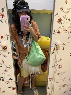 「NIKE（ナイキ）のアイテム（サンバイザー）」を使った、Y🐻N🎸さん（レディース・153cm）の秋コーディネート