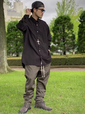 「RICK OWENS」｜「アイテム（キャップ）」を使った、Life…さん（メンズ・175cm）の夏コーディネート