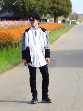「Saint Laurent（サンローラン）のアイテム（パンツ）」を使った、Life…さん（メンズ・175cm）の秋コーディネート