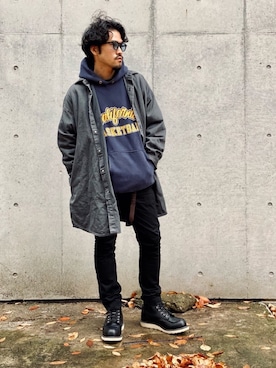 「MB（エムビー）のアイテム（その他アウター）」を使った、Life…さん（メンズ・175cm）の冬コーディネート