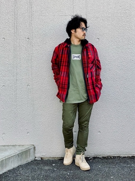 「off white（オフホワイト）のアイテム（その他アウター）」を使った、Life…さん（メンズ・175cm）の冬コーディネート