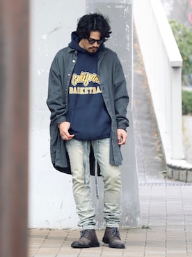 「MB（エムビー）のアイテム（その他アウター）」を使った、Life…さん（メンズ・175cm）の冬コーディネート