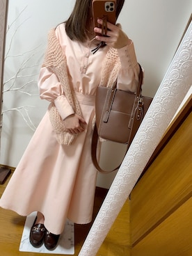 「Cara（-）のアイテム（ワンピース）」を使った、k♡さん（レディース・144cm）の春コーディネート