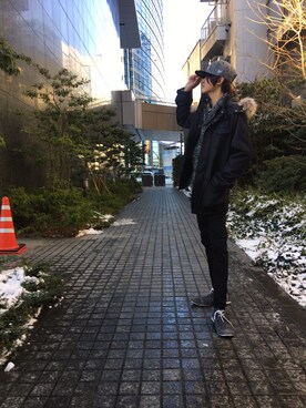 「no brand（ノーブランド）のアイテム（ダウンジャケット/コート）」を使った、TAOさん（メンズ・175cm）の冬コーディネート