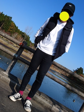 「アイテム（ダウンベスト、その他）」を使った、こーさん（メンズ・174cm）の秋コーディネート