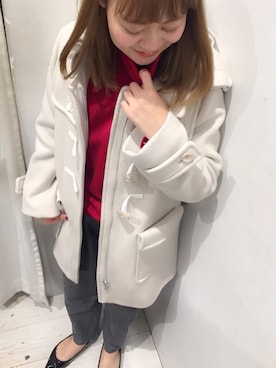 「STUDIOUS（ステュディオス）のアイテム（ダッフルコート）」を使った、CHIYORI TAKAGAKIさん（レディース・156cm）の秋コーディネート