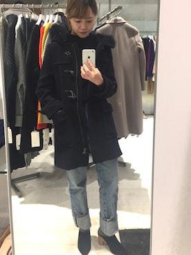 「STUDIOUS（ステュディオス）のアイテム（ダッフルコート）」を使った、CHIYORI TAKAGAKIさん（レディース・156cm）の秋コーディネート