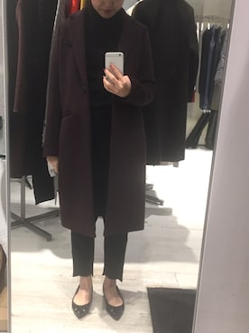 「STUDIOUS（ステュディオス）のアイテム（チェスターコート）」を使った、CHIYORI TAKAGAKIさん（レディース・156cm）の秋コーディネート