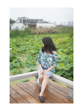 「b+ab（ビープラスエービー）のアイテム」を使った、暖弦さん（レディース・167cm）の夏コーディネート