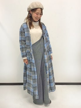 「シンプル」｜「アイテム（シャツワンピース）」を使った、staff-Tさん（レディース・160cm）の秋コーディネート