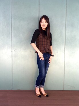 「茶色」｜マリノアシティ福岡店さん（レディース・160cm）の秋コーディネート