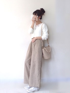 「Honeys（ハニーズ）のアイテム（タンクトップ）」を使った、hanicoさん（レディース・155cm）の冬コーディネート