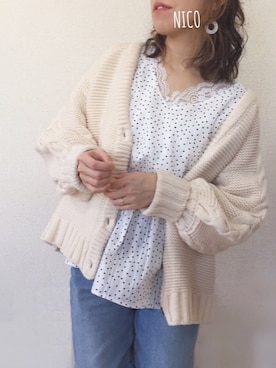 「Honeys（ハニーズ）のアイテム（タンクトップ）」を使った、hanicoさん（レディース・155cm）の冬コーディネート