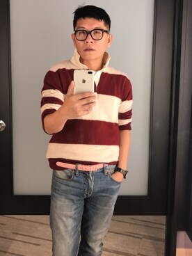 「A&F（エーアンドエフ）のアイテム（トップス）」を使った、Jeffreyさん（メンズ・173cm）の秋コーディネート