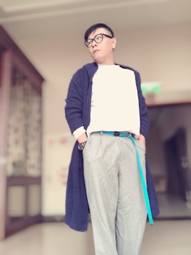 「INHERIT（インヘリット）のアイテム（ピーコート）」を使った、Jeffreyさん（メンズ・173cm）の秋コーディネート