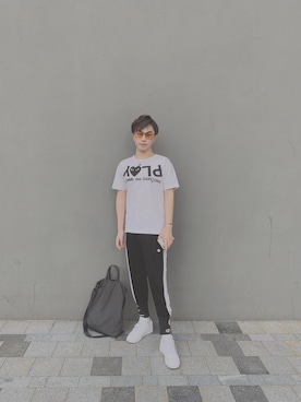 「Champion（チャンピオン）のアイテム（チノパンツ）」を使った、李星铄Monster-in-Mindさん（メンズ・180cm）の秋コーディネート