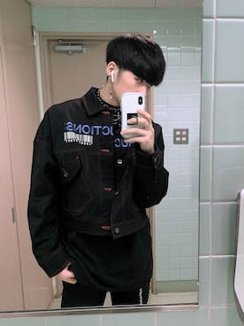 「アイテム（デニムジャケット）」を使った、kaitoさん（メンズ・186cm）の秋コーディネート