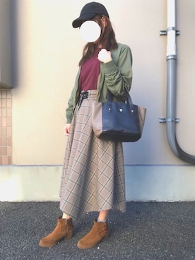 「アーバンリサーチ」｜「アイテム（MA-1）」を使った、りえこさん（レディース・161cm）の秋コーディネート