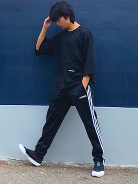 「adidas Originals（アディダスオリジナルス）のアイテム（スリッポン）」を使った、ざわ_低身長男子styleさん（メンズ・162cm）の夏コーディネート