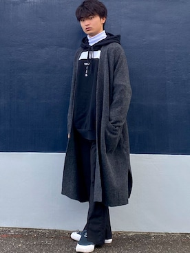 「SHAREEF（シャリーフ）のアイテム（パーカー）」を使った、ざわ_低身長男子styleさん（メンズ・163cm）の冬コーディネート