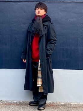 「SHAREEF（シャリーフ）のアイテム（パーカー）」を使った、ざわ_低身長男子styleさん（メンズ・163cm）の冬コーディネート
