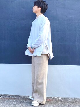 「SUGGESTION（サジェッション）のアイテム」を使った、ざわ_低身長男子styleさん（メンズ・163cm）の春コーディネート