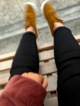 「アイテム（デニムジャケット、ピンク系）」を使った、はなさん（レディース・156cm）の秋コーディネート