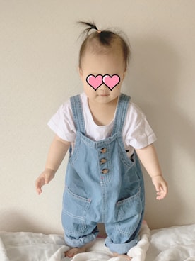 「SHOO・LA・RUE（シューラルー）のアイテム（オールインワン・サロペット）」を使った、♥︎ramama♥︎さん（キッズ・80cm）の秋コーディネート