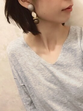 「アイテム（イヤリング）」を使った、Lilychouchouさん（レディース・163cm・20代）の春コーディネート