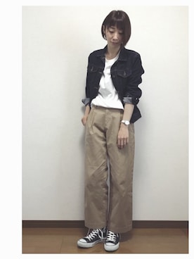 「Daniel Wellington」｜「アイテム（デニムジャケット）」を使った、Lilychouchouさん（レディース・163cm）の春コーディネート