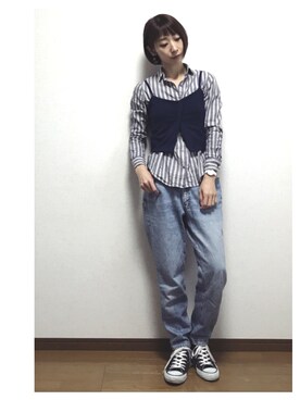 「Daniel Wellington（ダニエルウェリントン）の販売終了 クラシックペティット ボンダイ 32mm（アナログ腕時計）」を使った、Lilychouchouさん（レディース・163cm）の春コーディネート