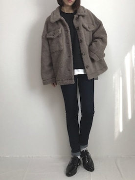 「アイテム（スウェット）」を使った、Lilychouchouさん（レディース・163cm・30代）の冬コーディネート