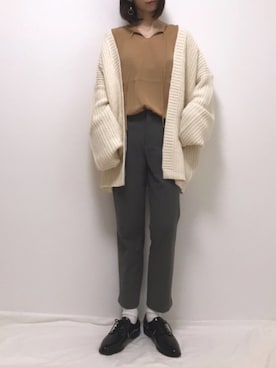 「natural couture（ナチュラルクチュール）のアイテム（イヤリング）」を使った、Lilychouchouさん（レディース・163cm）の冬コーディネート