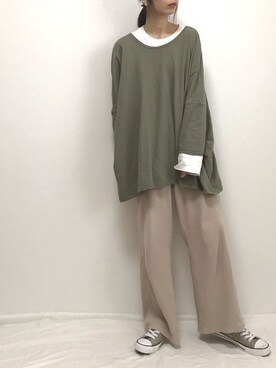 「natural couture（ナチュラルクチュール）のアイテム（イヤリング）」を使った、Lilychouchouさん（レディース・163cm）の春コーディネート
