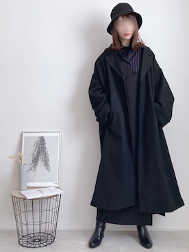 「キャミワンピ」｜「アイテム（チェスターコート）」を使った、Lilychouchouさん（レディース・163cm）の冬コーディネート