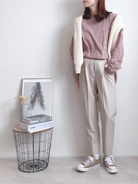 「sakishimatokyo（サキシマトーキョー）のアイテム（ニット/セーター）」を使った、Lilychouchouさん（レディース・163cm）の冬コーディネート