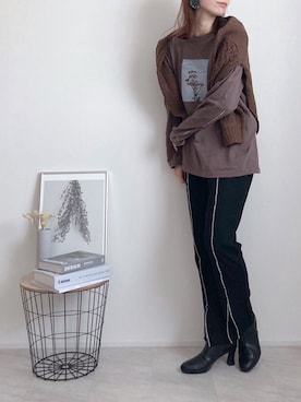 「sakishimatokyo（サキシマトーキョー）のアイテム（ニット/セーター）」を使った、Lilychouchouさん（レディース・163cm）の冬コーディネート