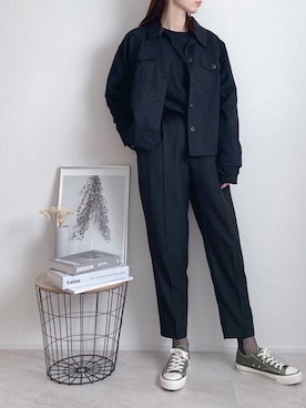 「sakishimatokyo」｜「アイテム（ミリタリージャケット）」を使った、Lilychouchouさん（レディース・163cm）の春コーディネート